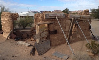 Adobe ruins on Main Street Quartzsite Az